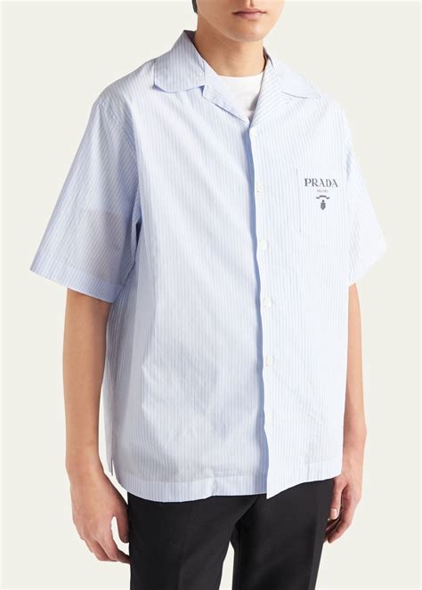 Prada Men's Double Match Camp Shirt 